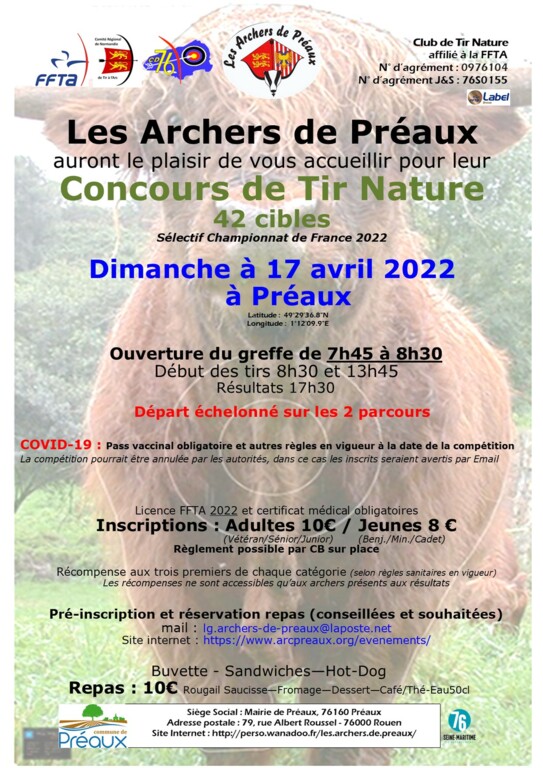 Concours Tir Nature PREAUX - 17/04/2022